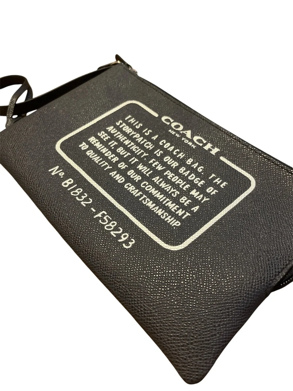 COACH Storypatch Navy Wristlet